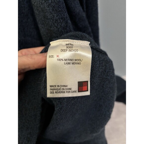 Woolrich Men's 100% Merino Wool Crewneck Sweater Size XL Deep Indigo - Picture 4 of 6